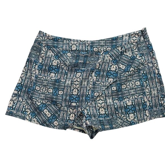 Pink Republic Womens Large Shorts Skort Blue Pink Bohemian Pattern Zipper - Picture 1 of 5